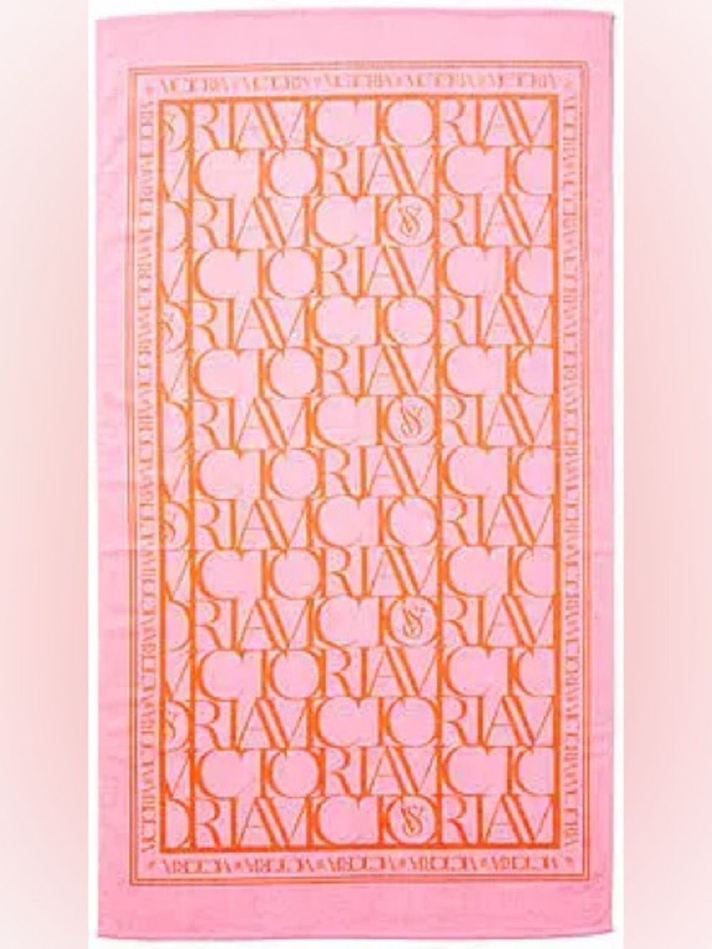Victoria's Secret Pink and Orange Monogram Beach Towel